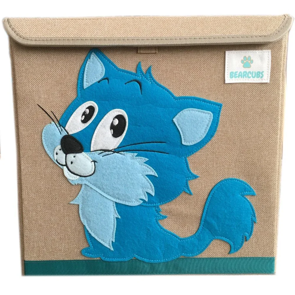 NWT Bearcubs Toy Box - Folding Canvas Small Cube Toy Chest for Toy Storage NEW